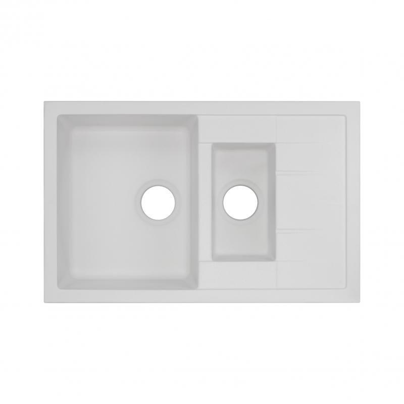 Кухонная мойка с дополнительной чашей Q-tap CS 7648 White (QT7648WHI650) Кухонная мойка с дополнительной чашей Q-tap CS 7648 White (QT7648WHI650)