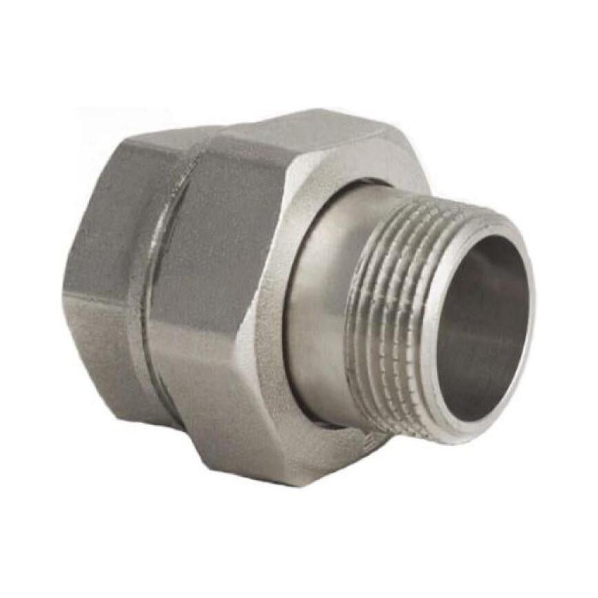 Угон американка латунный DK Grand 3/4" ВЗ прямой никелированный (DJ.101.20) Угон американка латунный DK Grand 3/4" ВЗ прямой никелированный (DJ.101.20)
