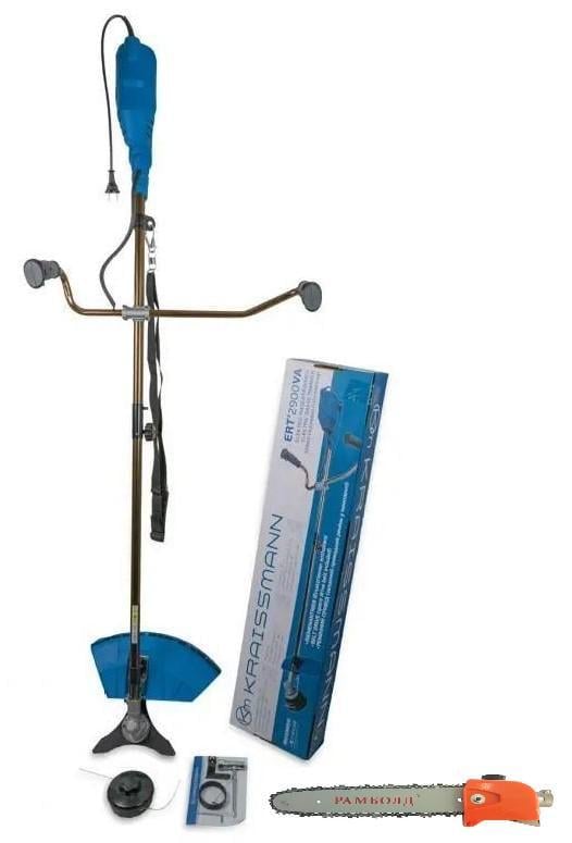 Коса газонная электрическая KRAISSMANN ERT'2900VA шпуля с леской/3-лепестковый косильный нож/насадка-высоторез/шина 300 мм (24638697) Коса газонная электрическая KRAISSMANN ERT'2900VA шпуля с леской/3-лепестковый косильный нож/насадка-высоторез/шина 300 мм (24638697)