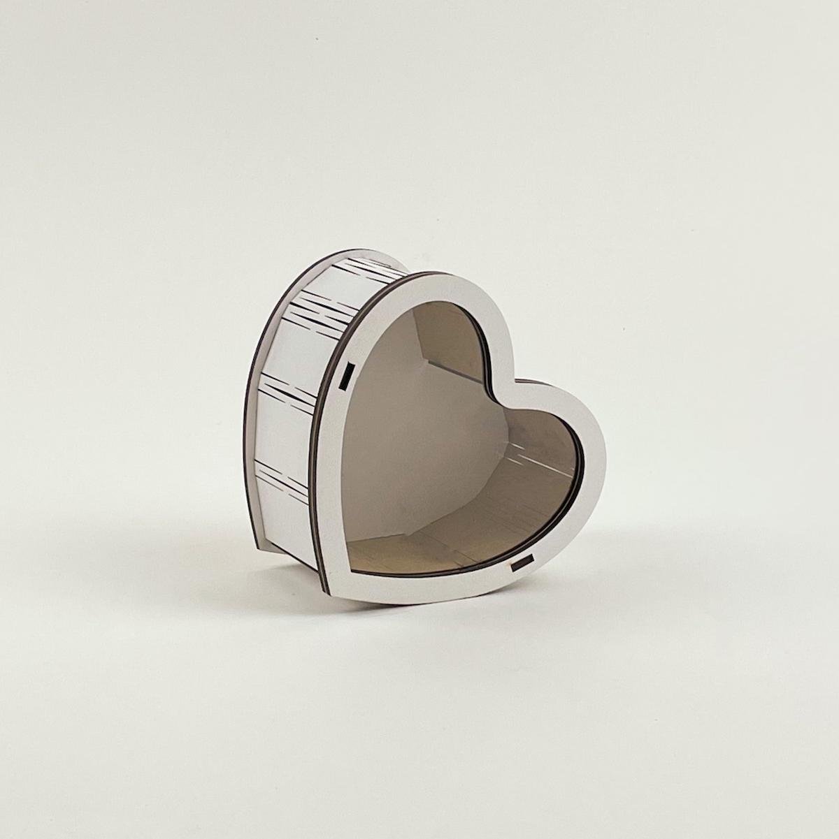 Коробка Серце з прозорою кришкою 1 Білий (4907) - фото 1
