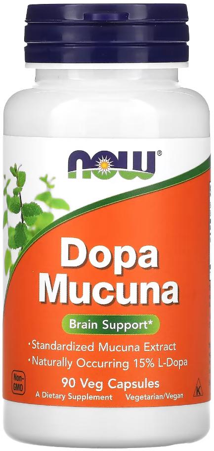 Добавка Now Foods Dopa Mucuna Мукуна жгучая Допа Мукуна 90 вегетарианских капсул