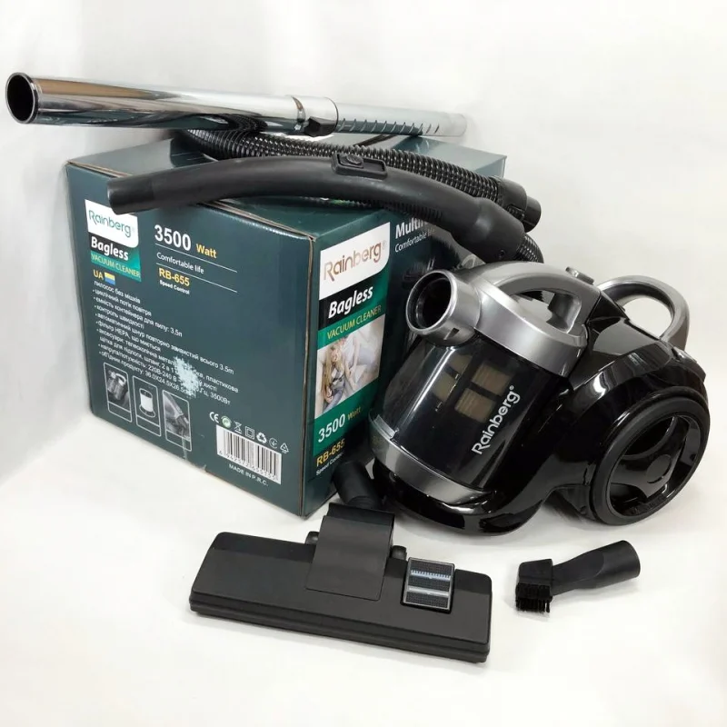 Пилосос Rainberg RB‑655 циклонний HEPA‑фільтр 3500W 3,5 л (ML-05170) - фото 13 Пилосос Rainberg RB‑655 циклонний HEPA‑фільтр 3500W 3,5 л (ML-05170) - фото 13