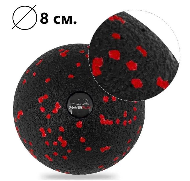 Набор для массажа PowerPlay PP-4097 ролик 30x10 см/2 мяча/резинка 11 кг Black (PP_4097_Black) - фото 4