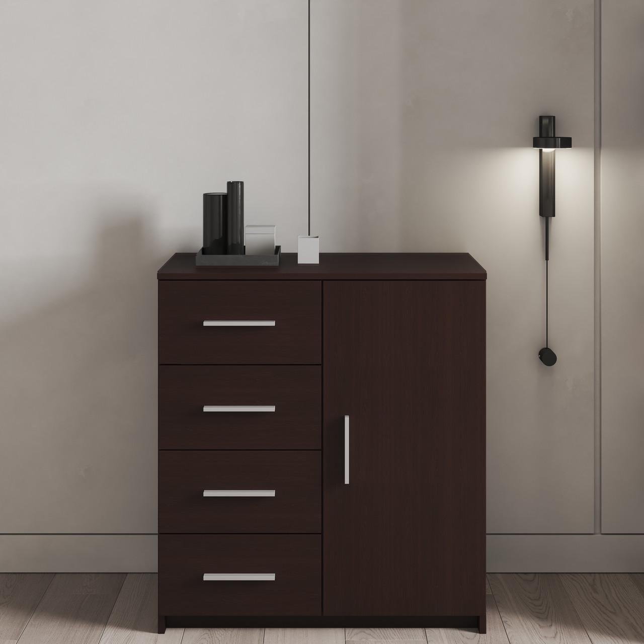 Комод на 4 ящика с дверцами K-02 790x350x870 мм Венге Магия - фото 1