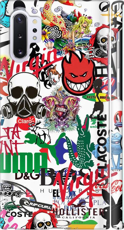 Чехол на Samsung Galaxy Note 10 Plus Many different logos (4022m-1756-42517) Чехол на Samsung Galaxy Note 10 Plus Many different logos (4022m-1756-42517)