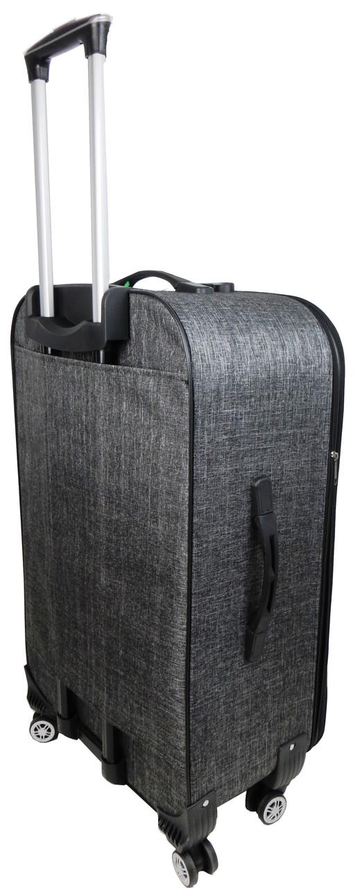 Валіза тканинна велика Gedoх на колесах L 100 л Сірий - фото 4