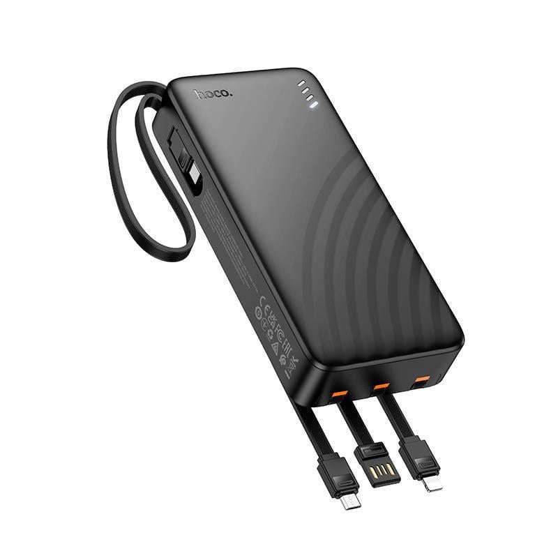 Повербанк Hoco J146A 20000 mAh с встроенными кабелями USB-C/Micro USB/Lightning/USB-A Черный (27556466)