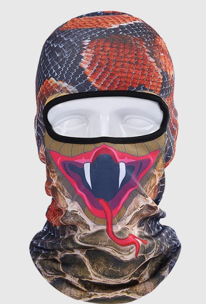 Балаклава 3D Зверомаска Змея Красный с золотистым (623667921)
