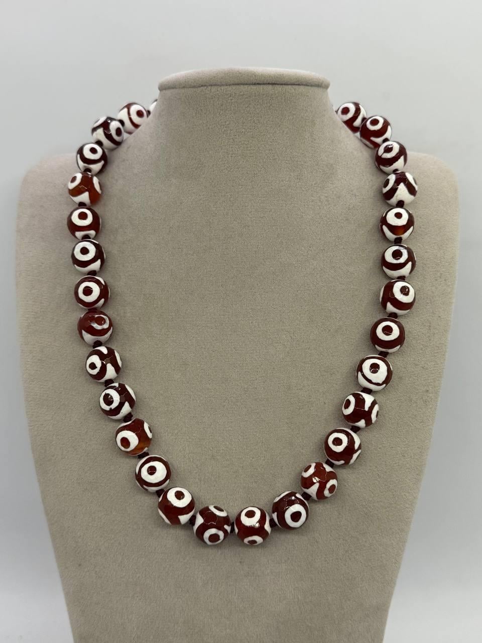 Бусы из агата 45 см Красный (13015)