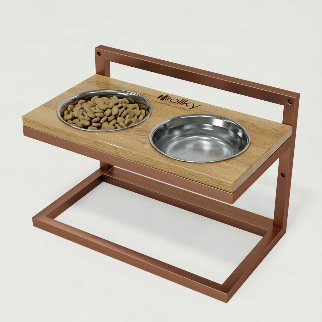 Миски на регульованій підставці для середніх собак Hollky Flex M 2х0,85 л (FM-422530-GLNT) - фото 2