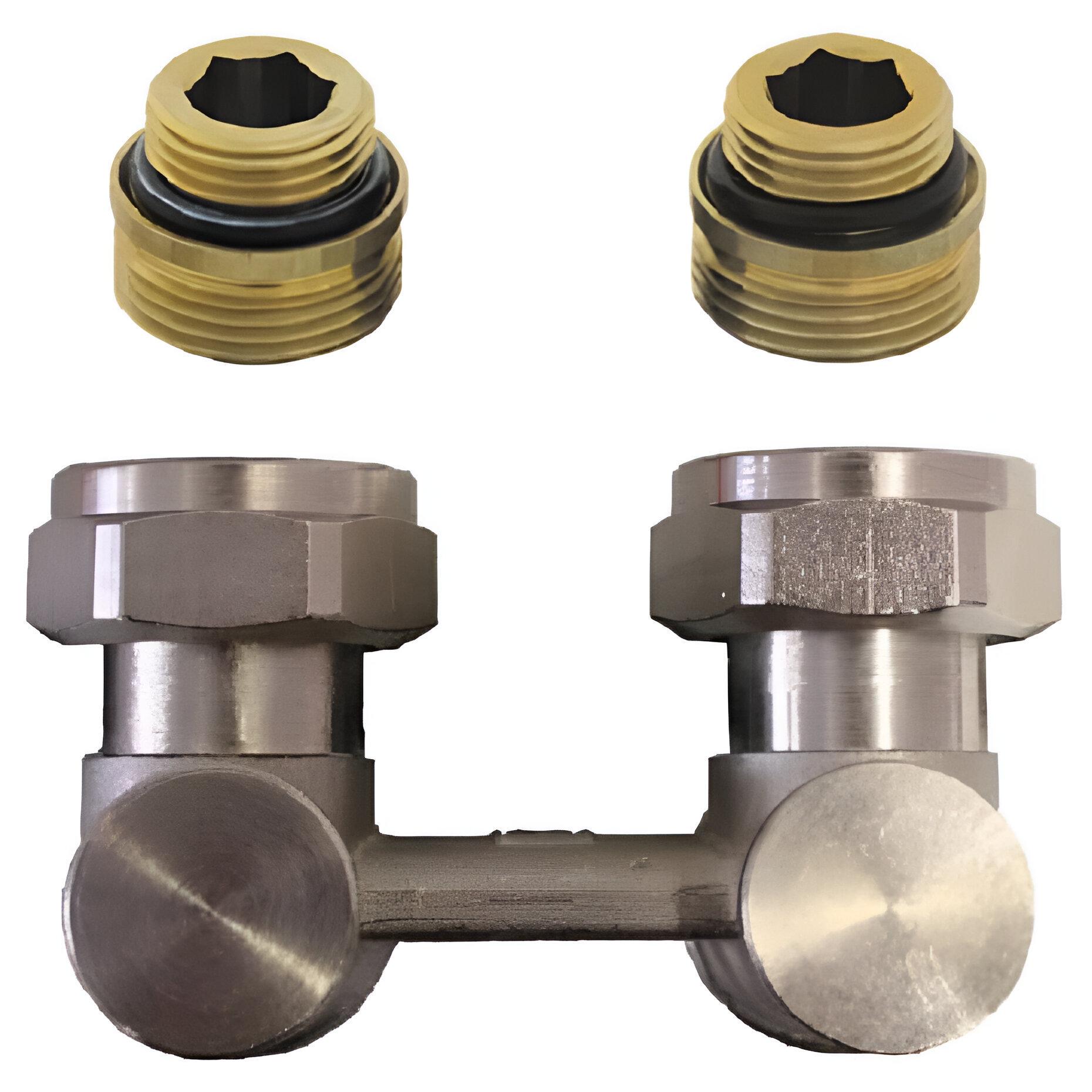 Узел подключения угловой Herz-3000 с возможностью закрывания радиатора подключения 1/2" (1376642)