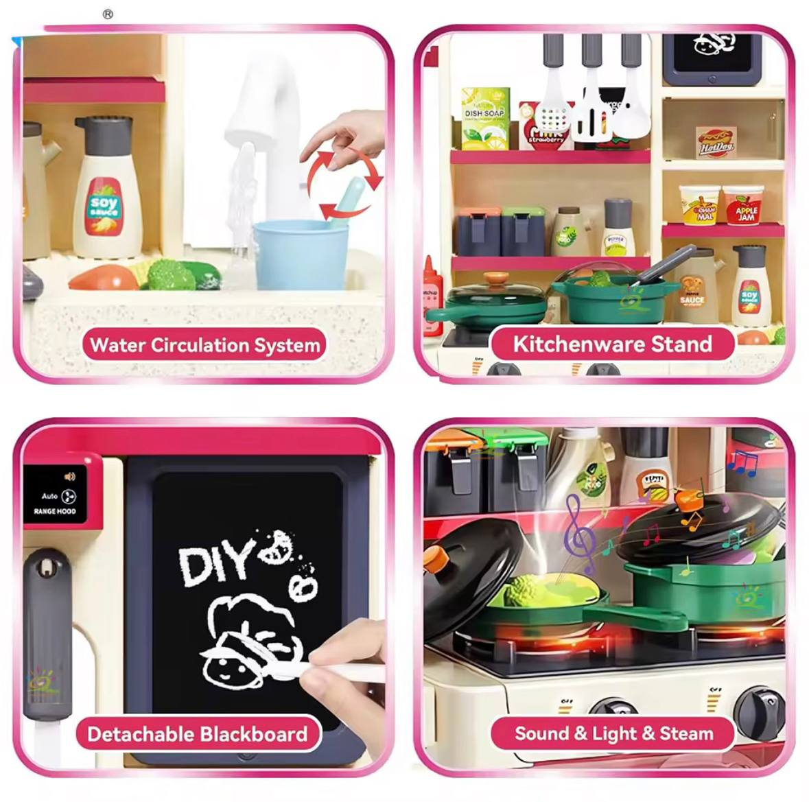 Детская кухня Limo Toy WD-815A с водой/паром/светом/звукм 46 предметов 70 см (2717863795) - фото 4 Детская кухня Limo Toy WD-815A с водой/паром/светом/звукм 46 предметов 70 см (2717863795) - фото 4