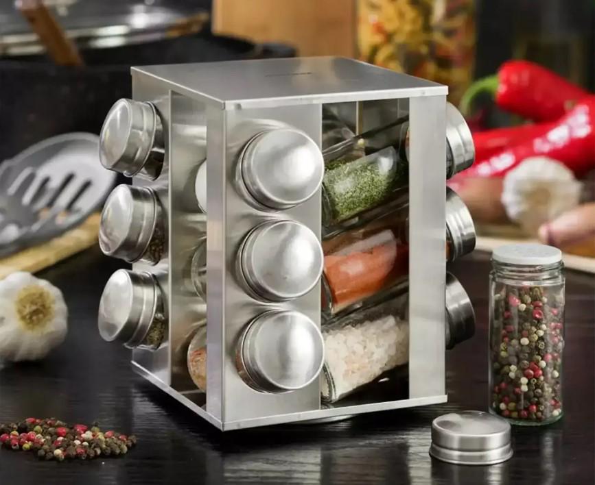 Набор емкостей для специй Unique на подставке 12в1 - фото 4 Набор емкостей для специй Unique на подставке 12в1 - фото 4