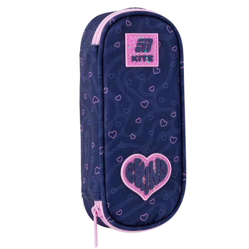 Пенал шкільний KITE Be Kind 22x8,5x4,5 см Синій (K25-599-5)