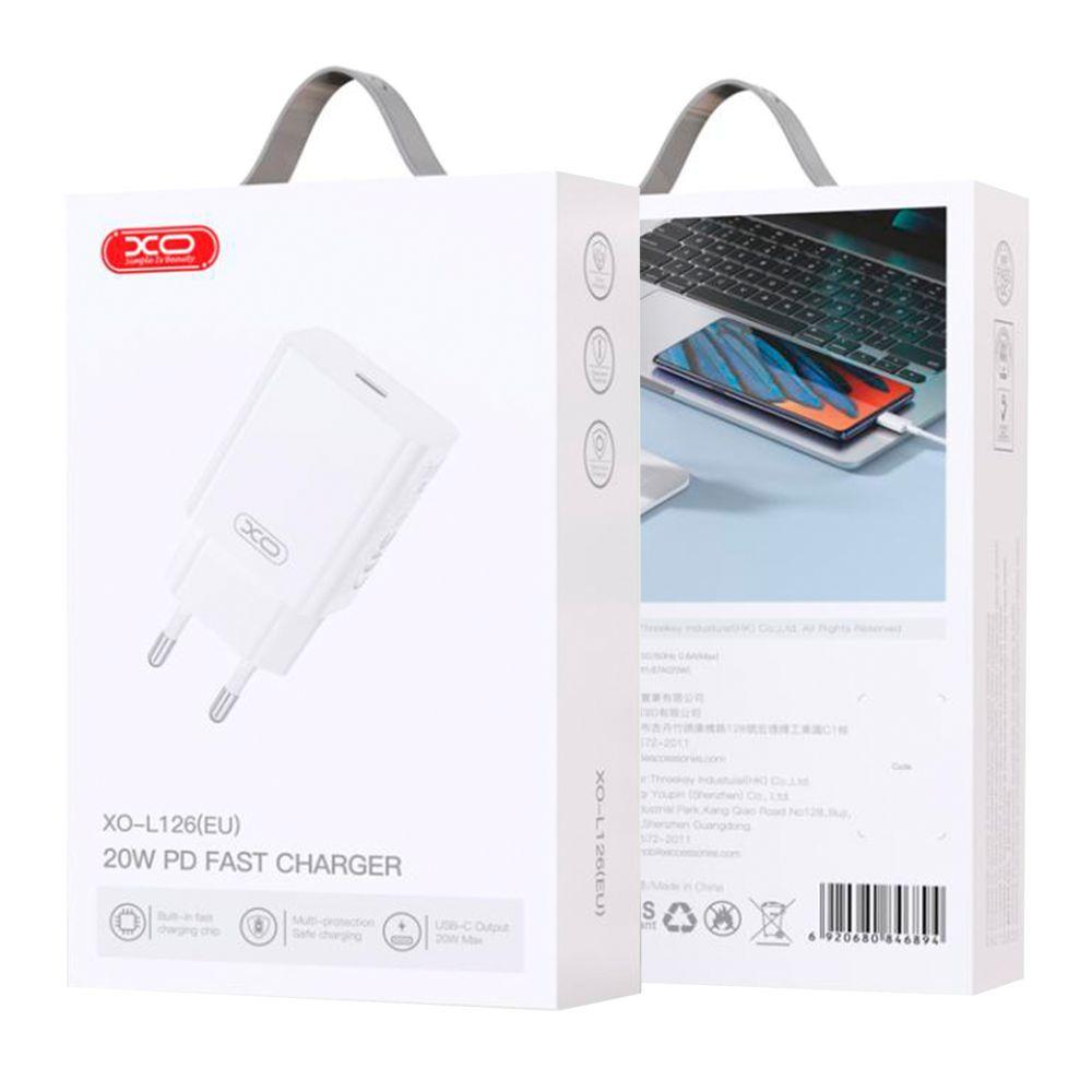 Зарядное устройство для XO L126 1USB-C PD/QC 20W Белый - фото 2 Зарядное устройство для XO L126 1USB-C PD/QC 20W Белый - фото 2