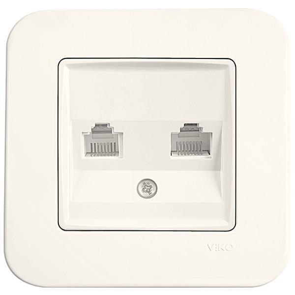 Розетка телефонная двойная Viko Rollina Кремовый