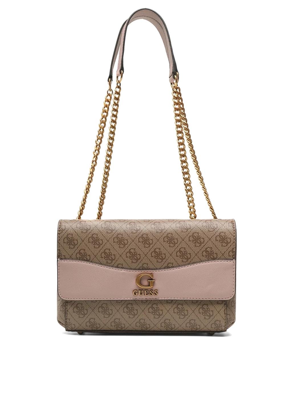 Сумка крос боді жіноча з еко шкіри Guess NELL LOGO CNVRTBLE XBODY FLAP HWSB8735210-LLR Світло-коричневий