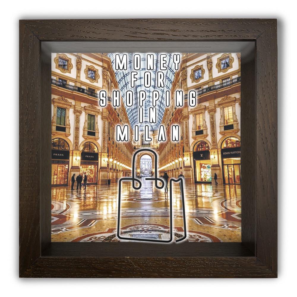Скарбничка Shopping in Milan дерев'яна 20x20x6,5 см Коричневий (хркп0002ка)