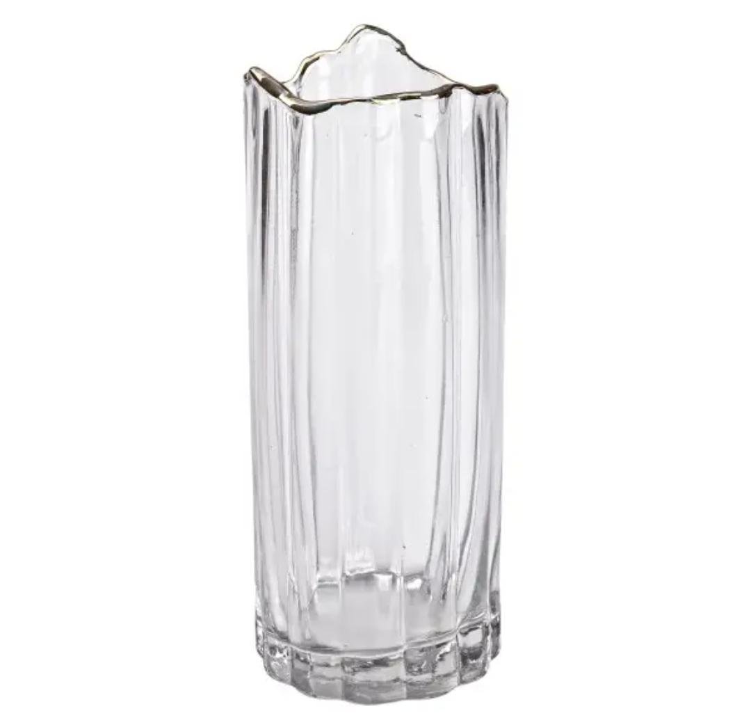 Ваза декоративная YIWU Glass Flower стеклянная 24,5 см Прозрачный (HP-1712-1)