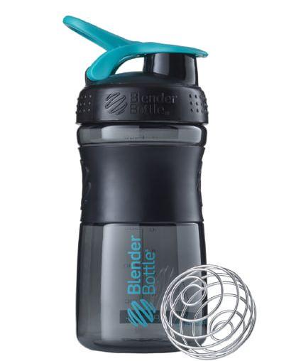 Шейкер спортивный Blender Bottle SportMixer Flip 590 ml Black/Teal (18067473) - фото 1