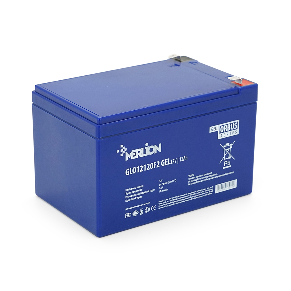 Акумуляторна батарея AGM Merlion orbus glo12120f2 12v 12ah 150x98x95 мм 3,3 кг Синій (YUT_V10408) - фото 1