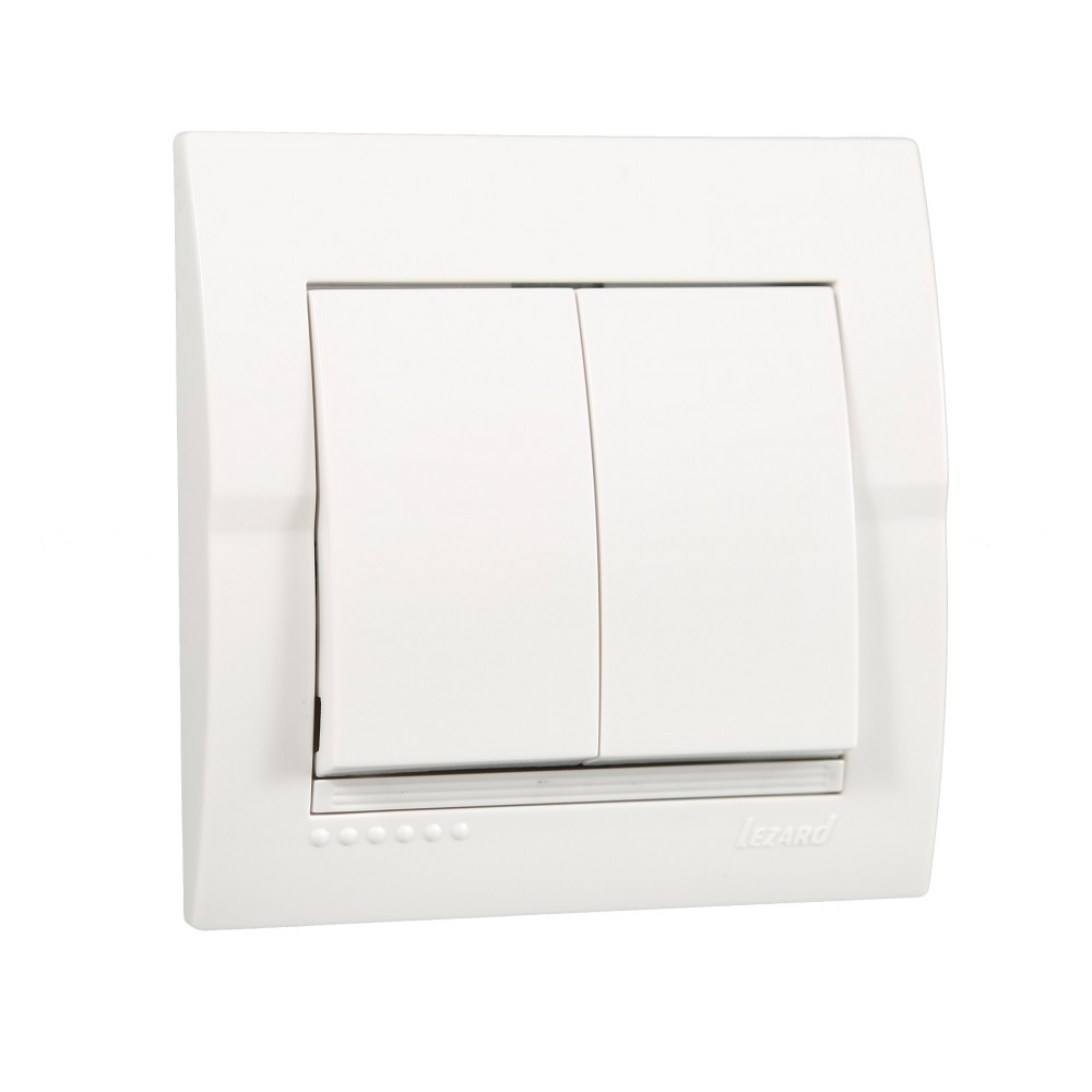 Выключатель Lezard Deriy 2-клавишный Белый