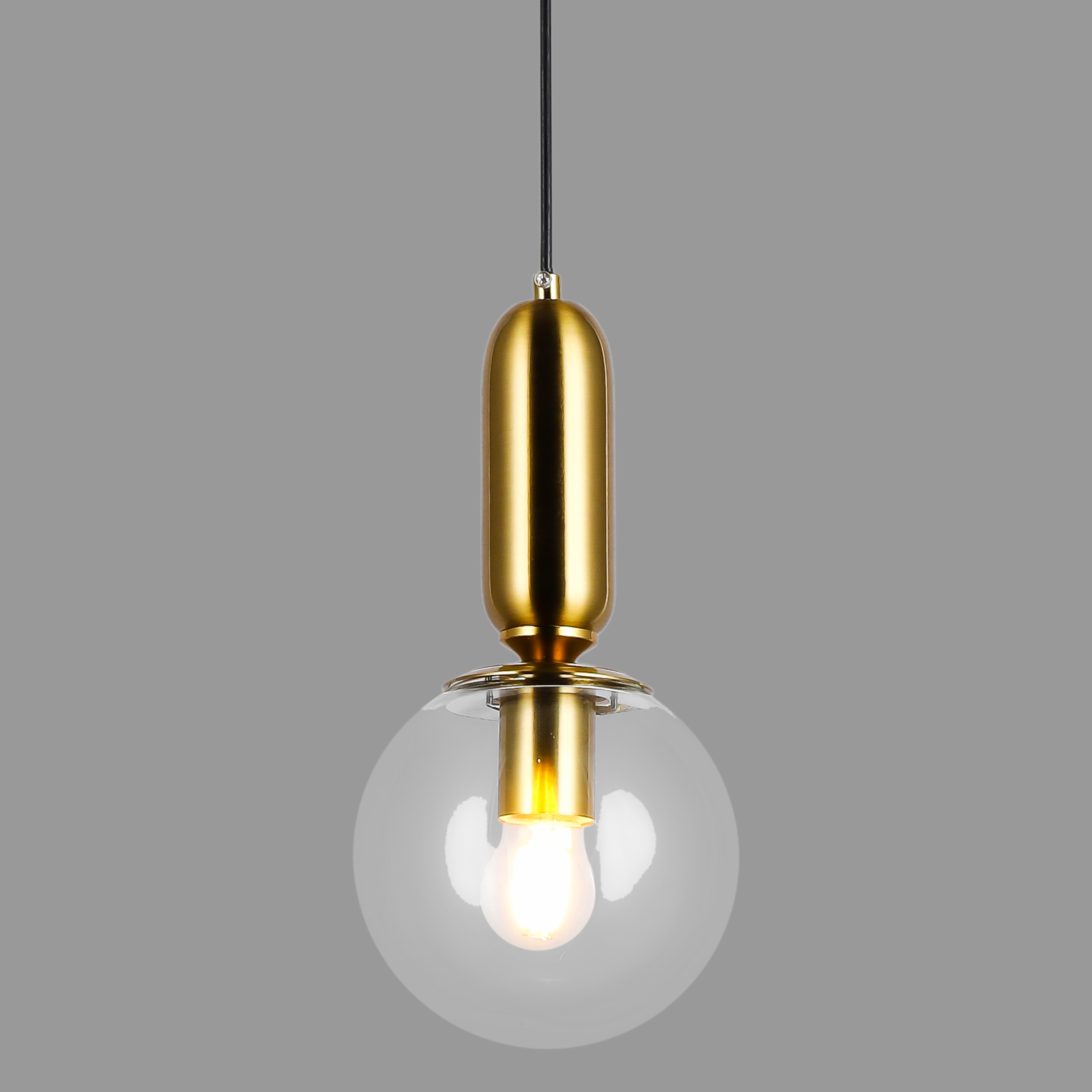 Світильник підвісний з 15 см кулею Бронзовий (52-1012-1 BRZ+CL)