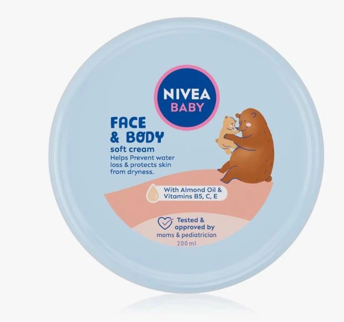 Крем зволожуючий для обличчя та тіла NIVEA Baby Soft Cream 200 мл