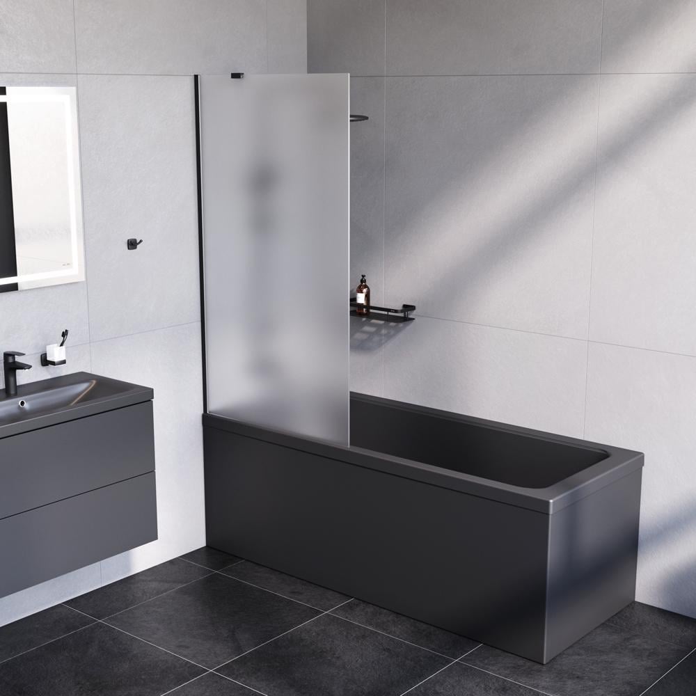 Шторка на ванна распашная AM.PM Gem с неподвижной стенкой 80х140 см (W90UBS-080-140BM)