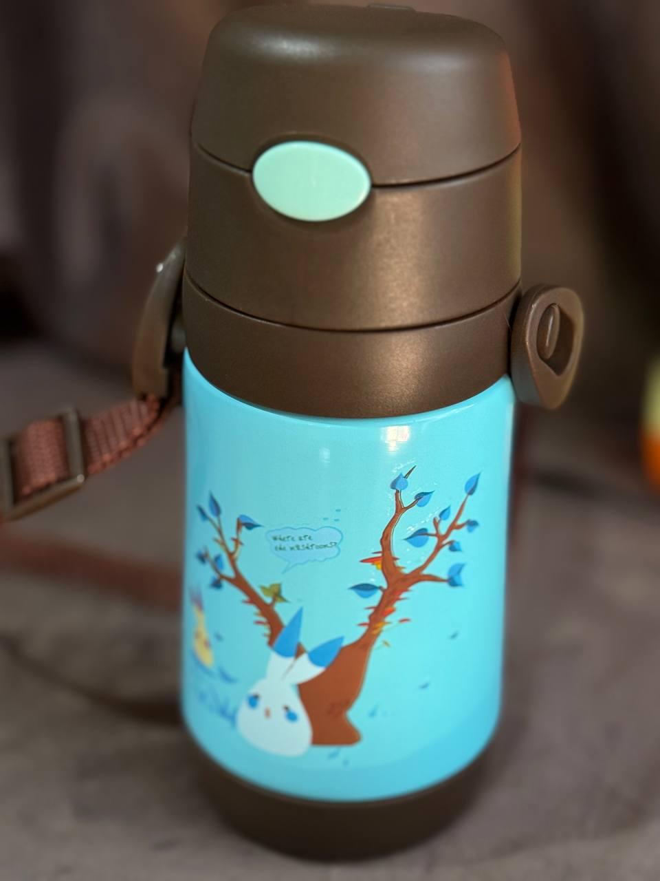 Термос дитячий Stenson з трубочкою з нержавіючої сталі 350 мл Коричнево-синій (MT-2090-35-5) - фото 2 Термос дитячий Stenson з трубочкою з нержавіючої сталі 350 мл Коричнево-синій (MT-2090-35-5) - фото 2