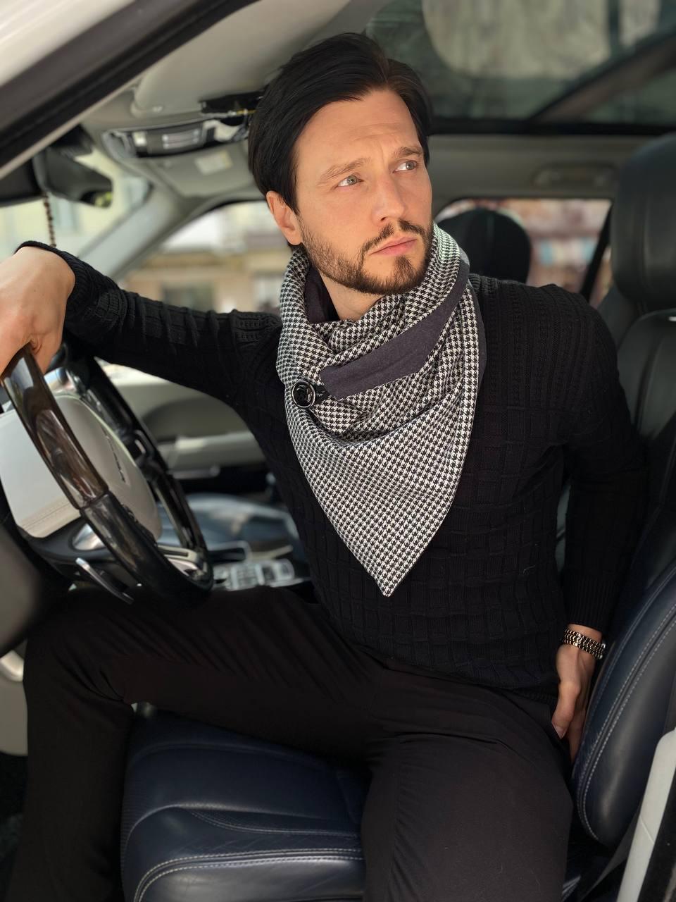 Шарф чоловічий My Scarf Единбург двосторонній вовняний Темно-синій (29512900)