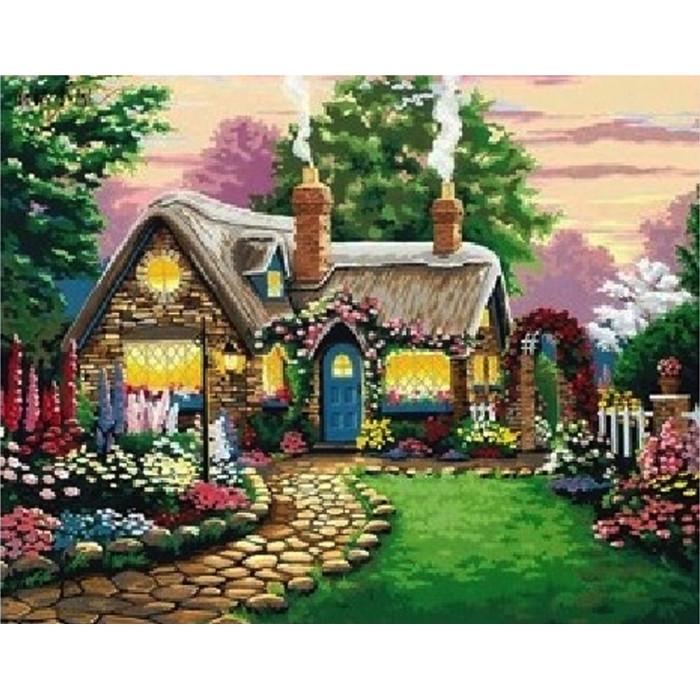 Картина по номерам Ідейка Маленький сказочный домик 40х50 см (KHO047)