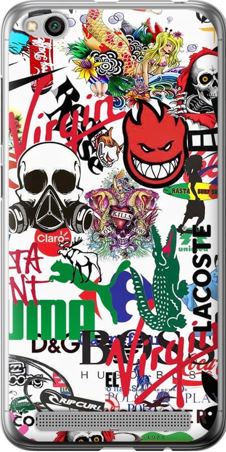 Чехол на Xiaomi Redmi 5A Many different logos (4022u-1133-42517)