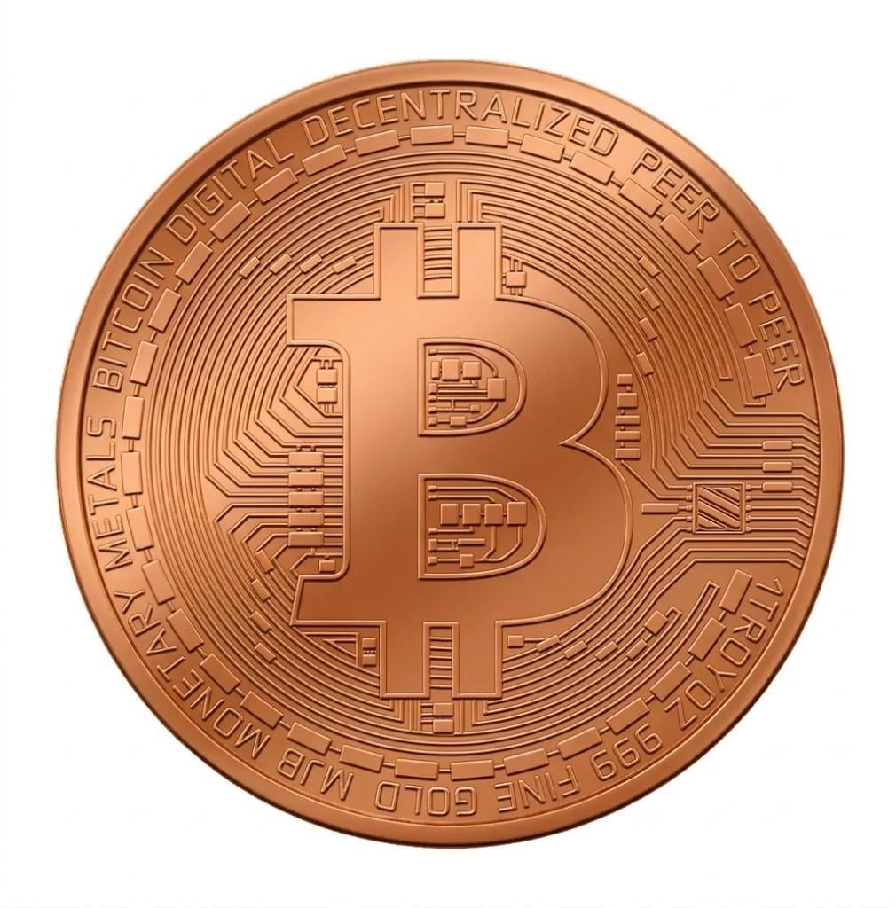 Сувенірна монетка Bitoin мідь