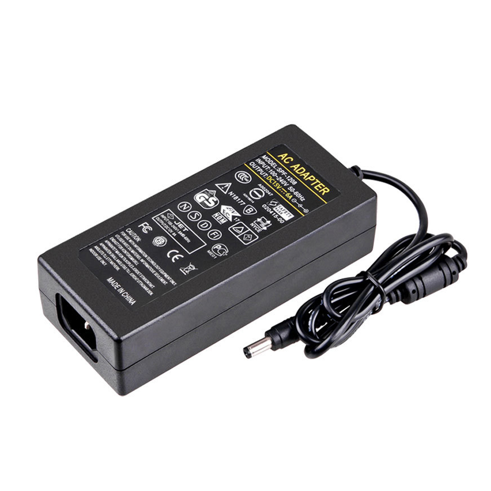 Адаптер питания импульсный 15В 6А 90 Вт штекер 5,5/2,5 с кабелем питания 1,10 м (YUT_V9212)