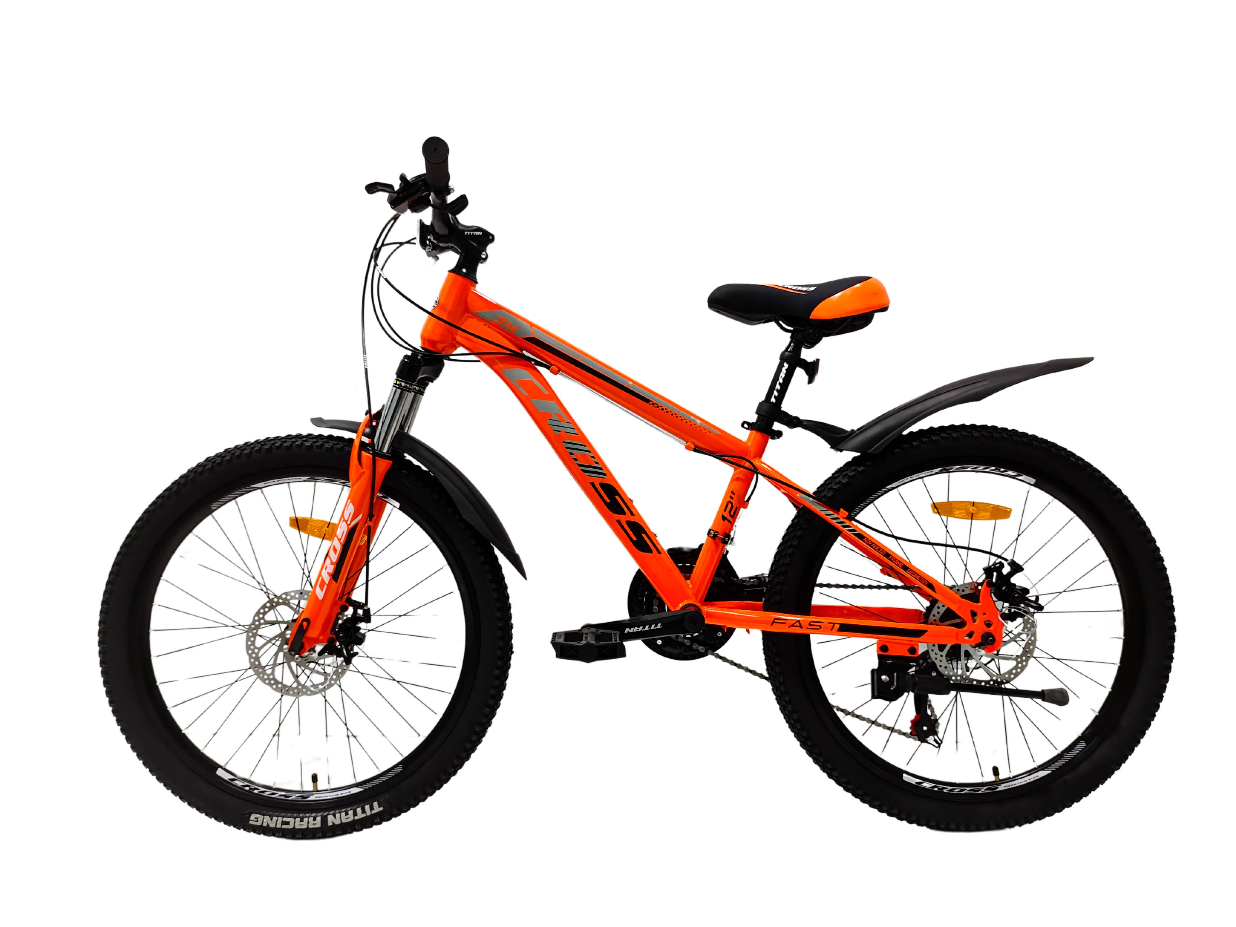 Велосипед Cross FAST 26" 13" Помаранчево-сірий