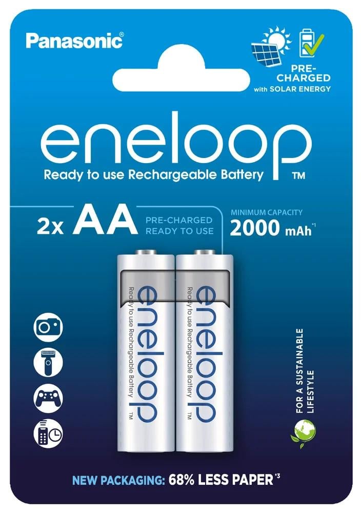 Аккумулятор Panasonic Eneloop BK-3MCDE/2CP AA/HR6 2000 mAh LSD Ni-MH 2 шт. (25993802)