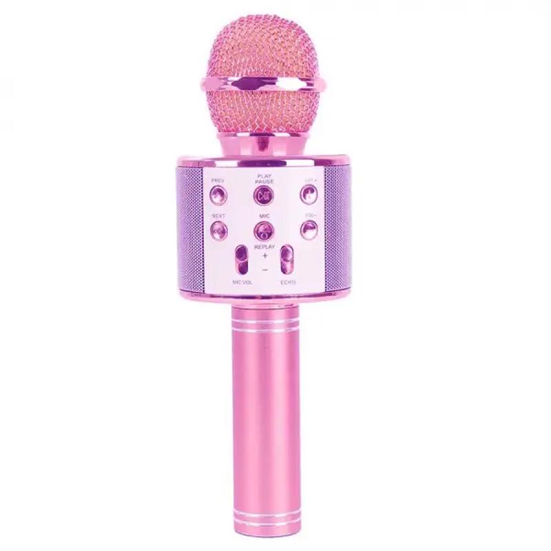 Микрофон-колонка для караоке WS858L Pink (00000074210_5)