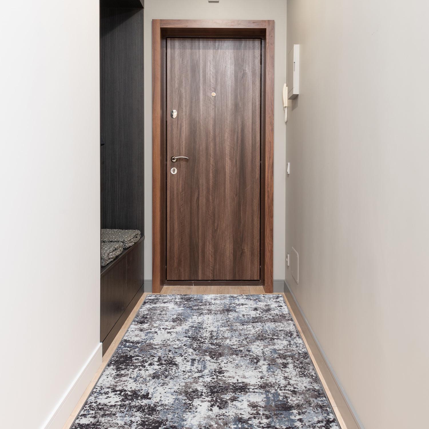 Килим безворсовий на гумовій основі Dakaria ATHENS RUN 22093370220-p11 1x1,5 м Сірий/Блакитний (00-00021540) - фото 7