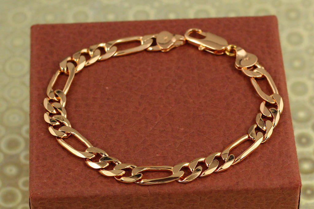 Браслет Xuping Jewelry фигаро 20,5 см 7 мм Золотистый (29165368)