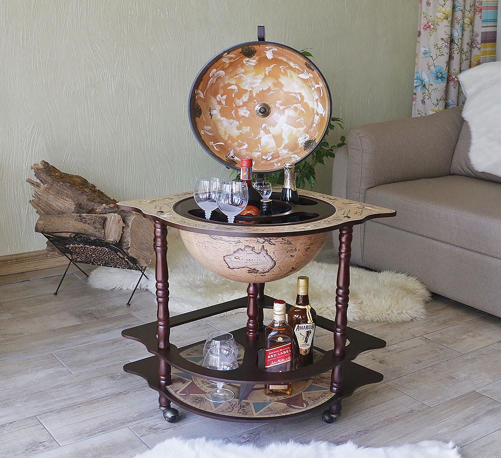 Минибар угловой Гранд Презент Глобус Зодиак 42 см Кремовый (42014N-1)