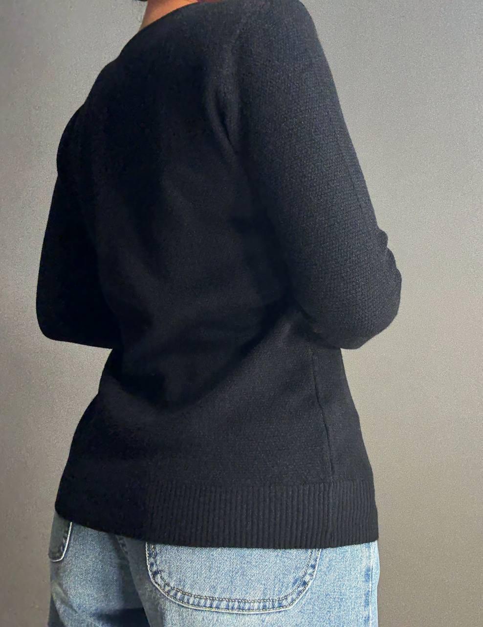 Свитер женский AN 02493 букле с пуговицами тонкий и теплый базовый One Size Черный - фото 4 Свитер женский AN 02493 букле с пуговицами тонкий и теплый базовый One Size Черный - фото 4