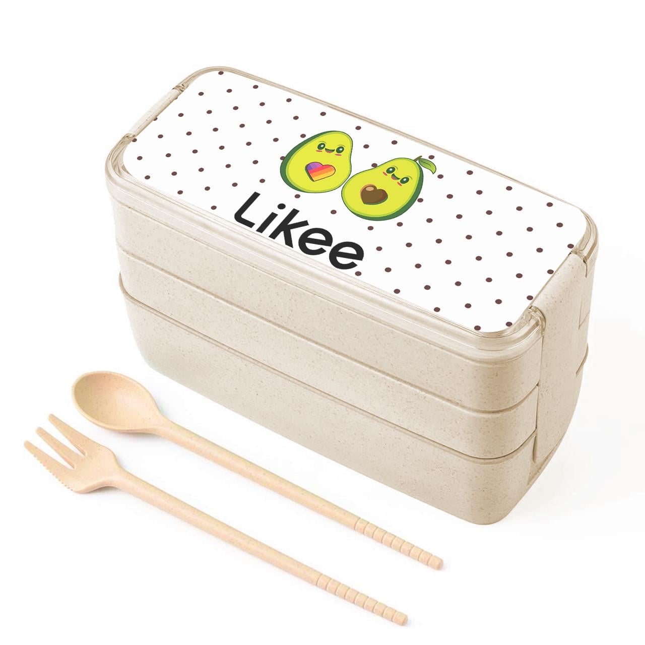 Ланч-бокс Avocado Likee 900 мл с вилкой и ложкой (34713-1031)