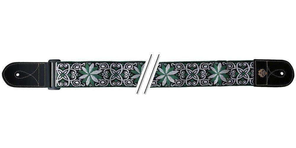 Ремень для гитары Fire&Stone Folk Jacquard Green/White (G-531067)