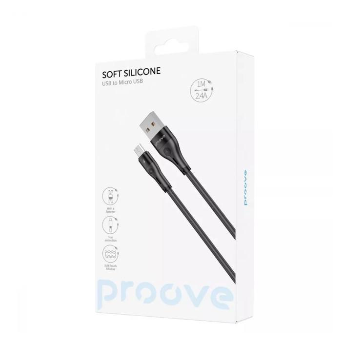 Кабель Proove Soft Silicone Micro USB 2.4A 1 м Black - фото 2 Кабель Proove Soft Silicone Micro USB 2.4A 1 м Black - фото 2