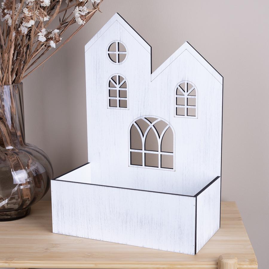 Кашпо самозбірне Будиночок з великим вікном МДФ (2369-2)
