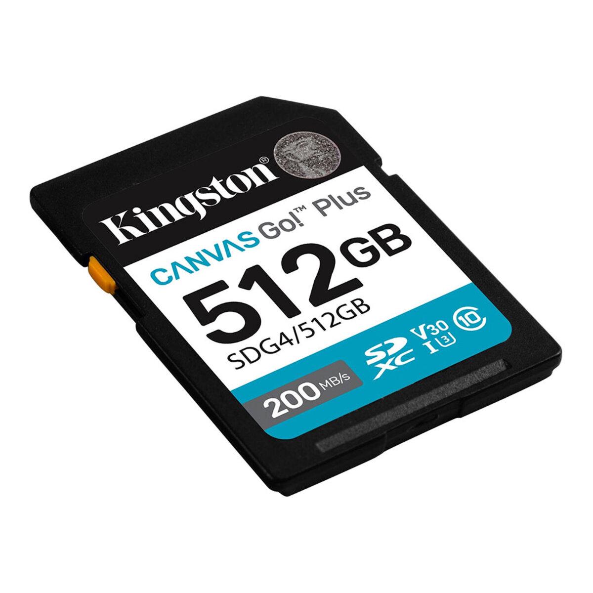 Карта пам'яті Kingston Canvas Go! Plus 512 GB SDXC UHS-1 U3 class 10 A2 V30 R170MB/s W90MB/s (SDG4/512GB) - фото 2 Карта пам'яті Kingston Canvas Go! Plus 512 GB SDXC UHS-1 U3 class 10 A2 V30 R170MB/s W90MB/s (SDG4/512GB) - фото 2