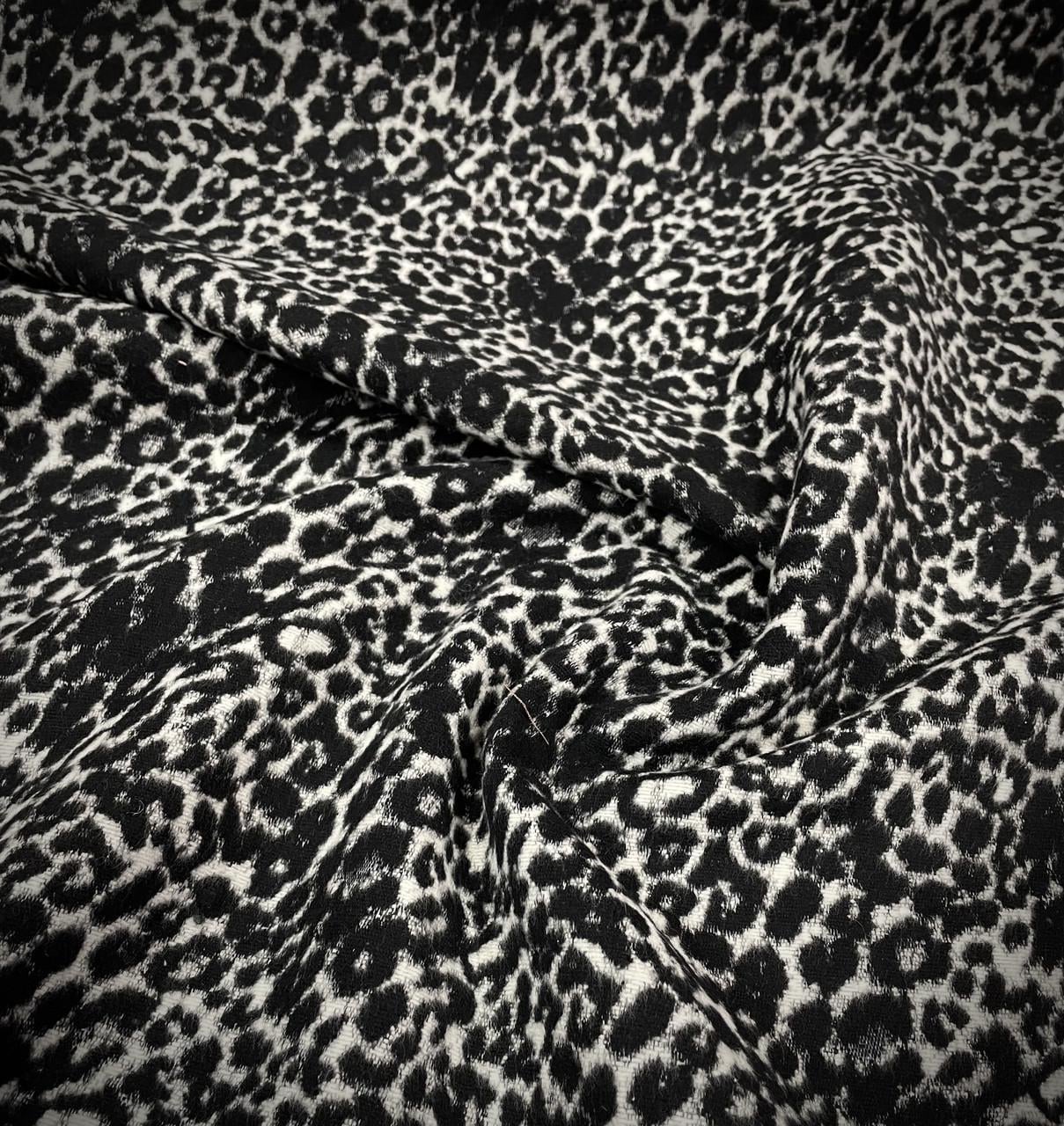 Ткань пальтовая шерсть Леопард Черно-белый (24479359)