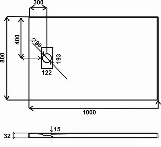 Піддон для душу S-Mix Weston 800х1000 мм Білий - фото 2