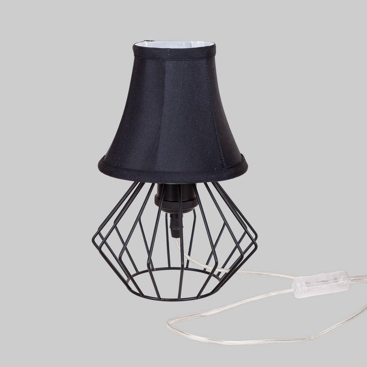 Лампа/нічник настільна з абажуром Чорний (56-T108F01 BK+BK)